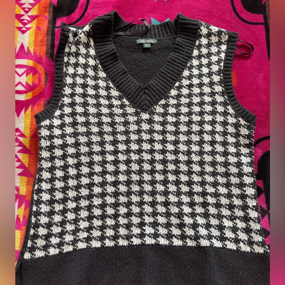 Black and white wild fable sweater vest